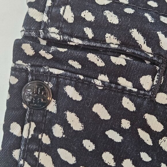 Tory Burch Walker Jeans Pants Size 25 Dotted Pony Print Denim Stretch Ankle - Picture 14 of 14